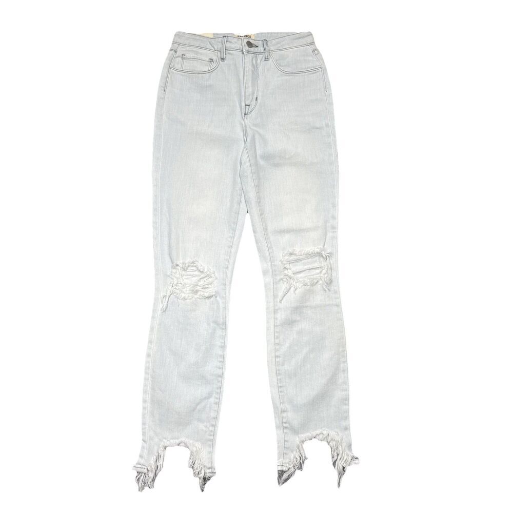 L'Agence High Line Skinny Jeans 25 (25x28) Fade Out Blue Distressed Womens NWT